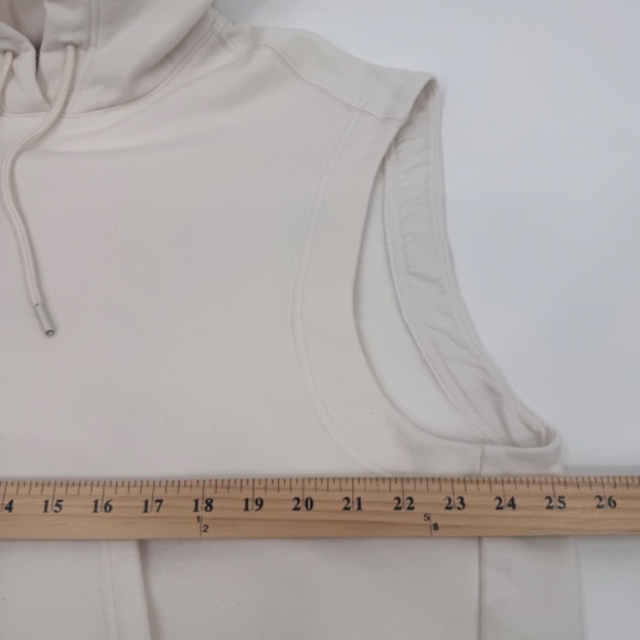 Athleta Hoodie Women Large Ivory Retroplush Cocoon Sleeveless Comfy Oversized - Picture 10 of 12